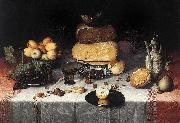 Floris van Dyck Still Life with Cheeses oil painting